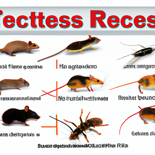 תמונה של מזיקים נפוצים כמו חולדות, מקקים, יתושים וקרציות עם רשימה של מחלות שהם יכולים להעביר